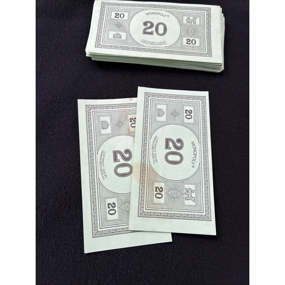 1973 Monopoly Board Game Replacement Paper Money Cash Dollars Bills Currency
